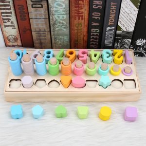 Wooden Children's Digital Shape Multi-in-one Puzzle Puzzle Early Education Toys